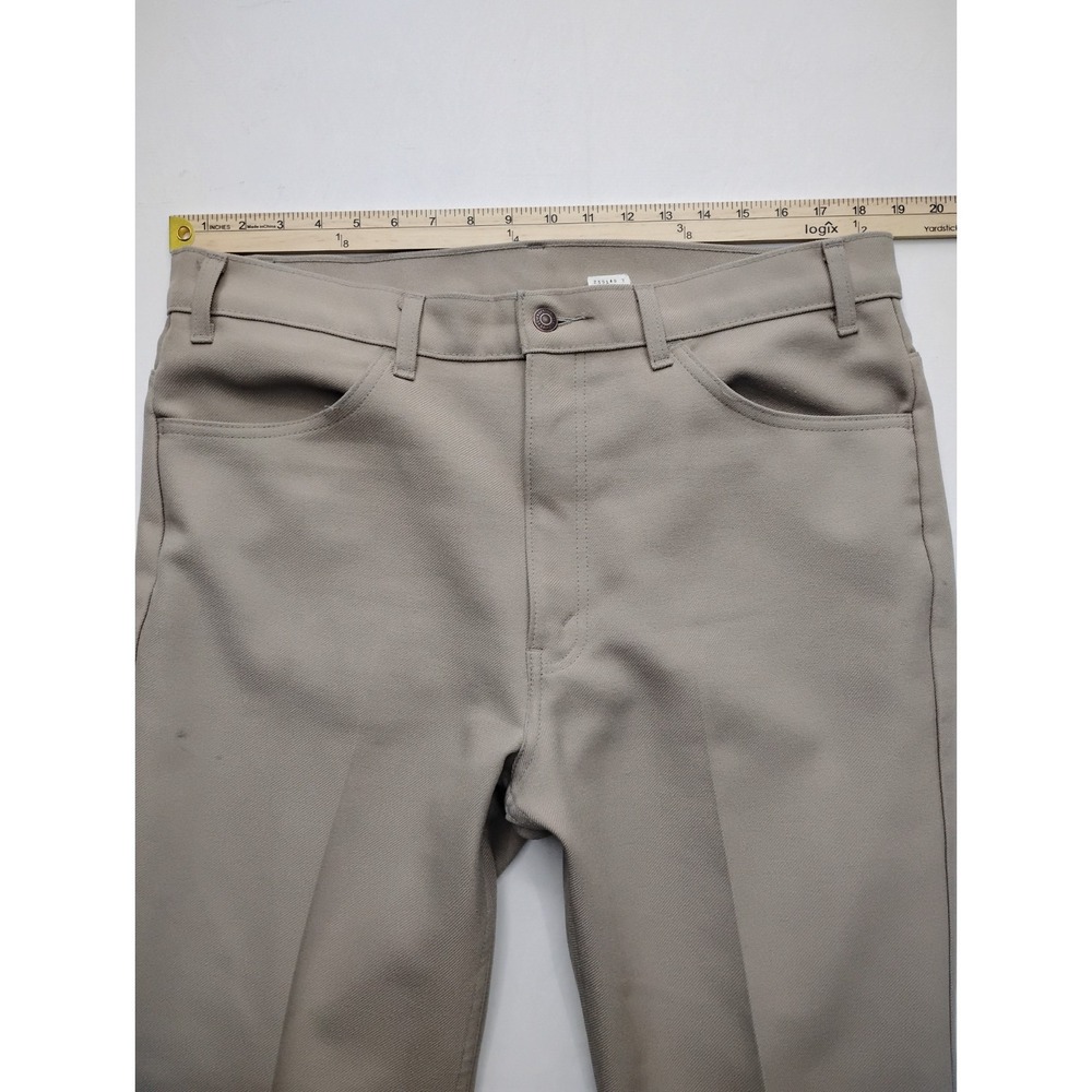 Levis Pants Mens 38x30 Tan Bootcut Polyester Dress Flat Front - Picture 6 of 11